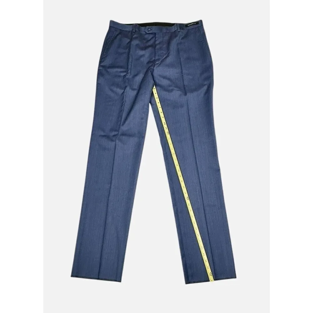 NWT JoS A Banks 100% Wool Signature Collection Tailored Fit Blue Slacks Size 37R